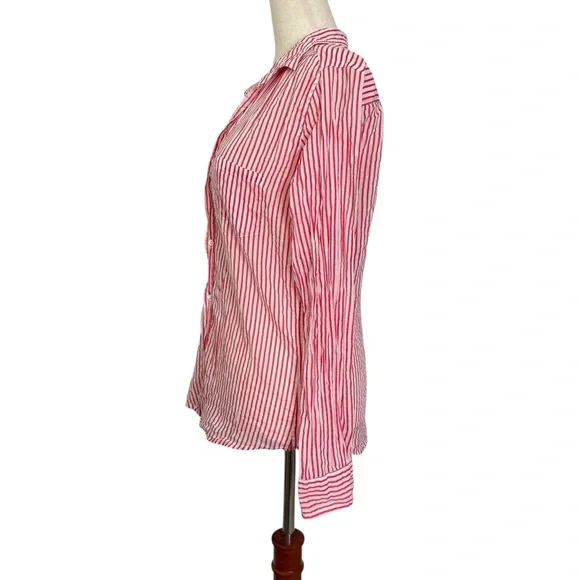 Frank & Eileen Barry Shirt Red White Stripe